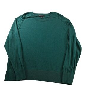 Banana Republic Sweater Mens XL Green Crew Neck Silk Yak Hair Blend Lightweight